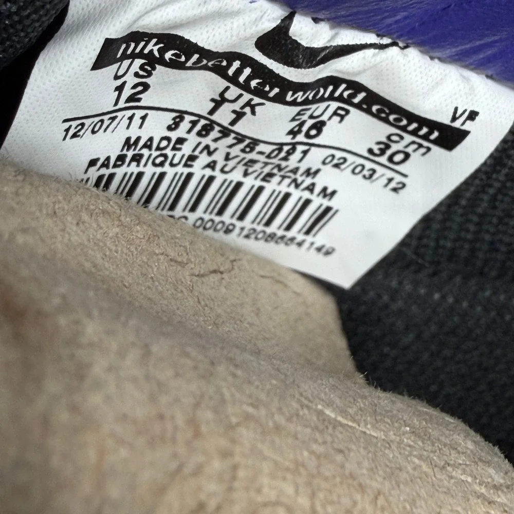 Nike Air Force 1‎ Low Premium Anthracite Court Purple 318775-021 Mens 12